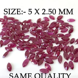100% Natural Certified Ruby ~ Marquise Shape ~ Size 5x2.50 mm ~ Cut Faceted Loose Gemstone ~ AAA Quality Ruby ~ jewelry Making Stone