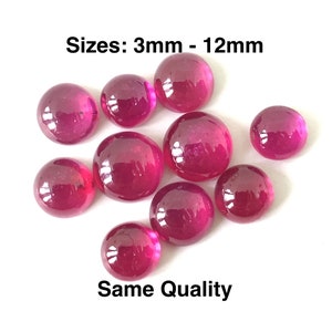 Mix Red Ruby Round Cabochon Loose Gemstone Size 3mm, 4mm, 5mm, 6mm, 7mm, 8mm, 9mm, 10mm, 11mm & 12mm AAA Quality Best Seller Item Of Shop