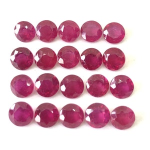 Red Ruby Round Shape Cut Faceted Loose Gemstone Size 2mm, 3mm, 4mm, 5mm, 6mm, 7mm, 8mm, 9mm, 10mm, 11mm & 12mm Top Quality Best Seller Item image 2