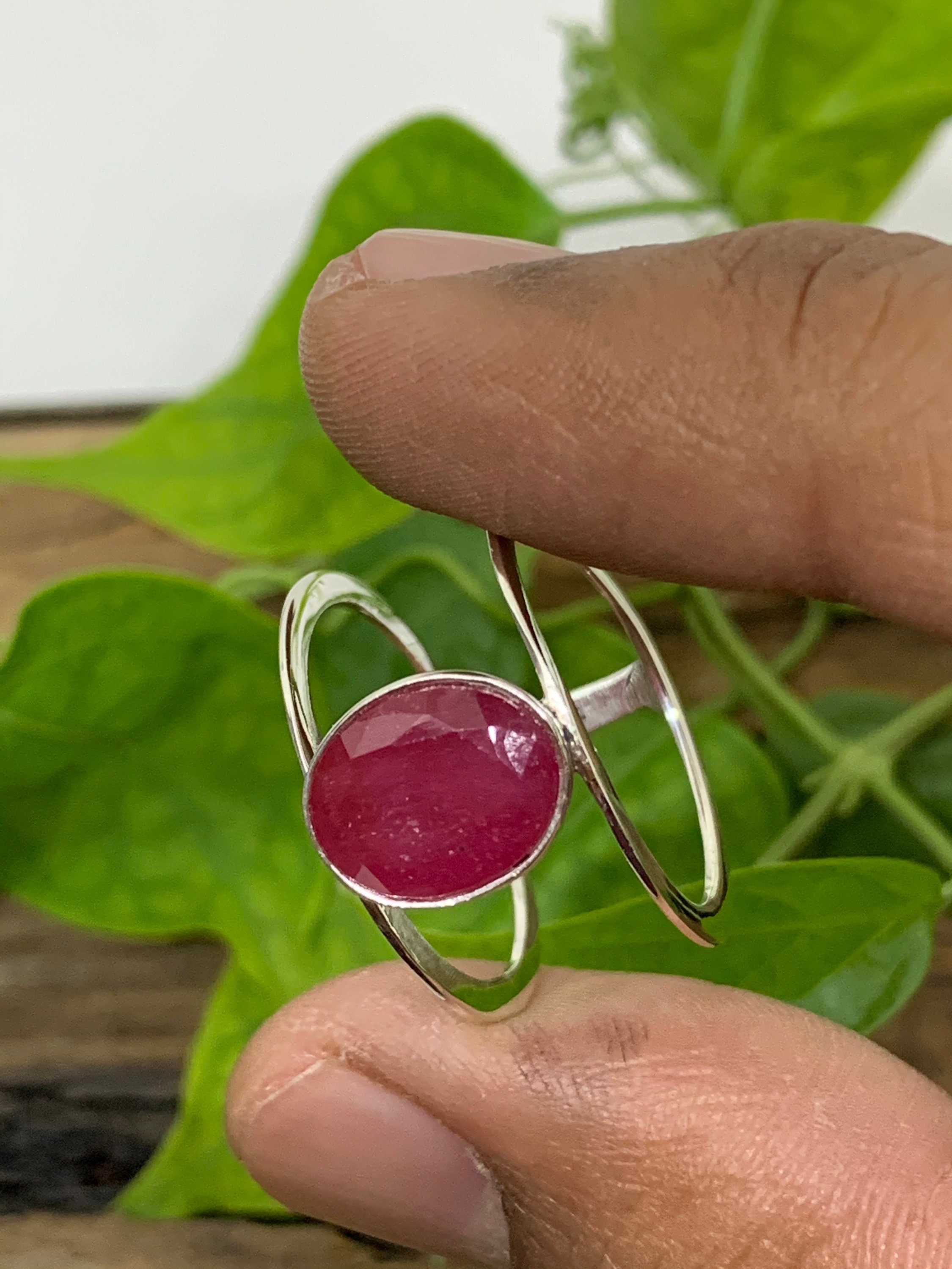 Ruby Silver Ring, 925 Sterling Silver Ring, Vintage Ring, Handmade Gemstone Ring, Ring for her, July Birthstone Ring, Perfect Gift For Her