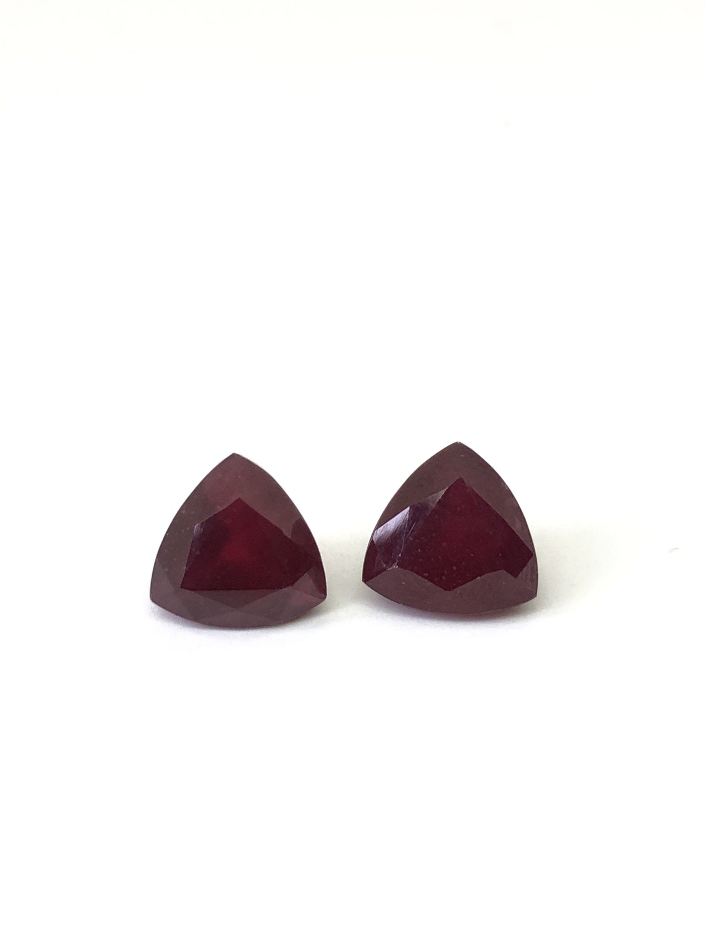 Triangular Ruby 10.32 Ct Natural Ruby Trillion Triangle Pair Cut Size 10X10 Mm ...