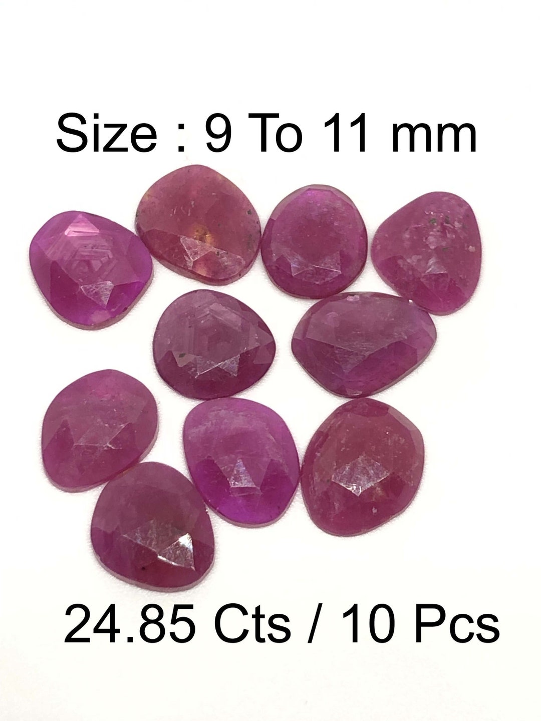 Ruby Mix 24.85 Ct Medium Quality Ruby Mix Shape Size 9 to 11 Mm Long 10 Pcs Lot ...