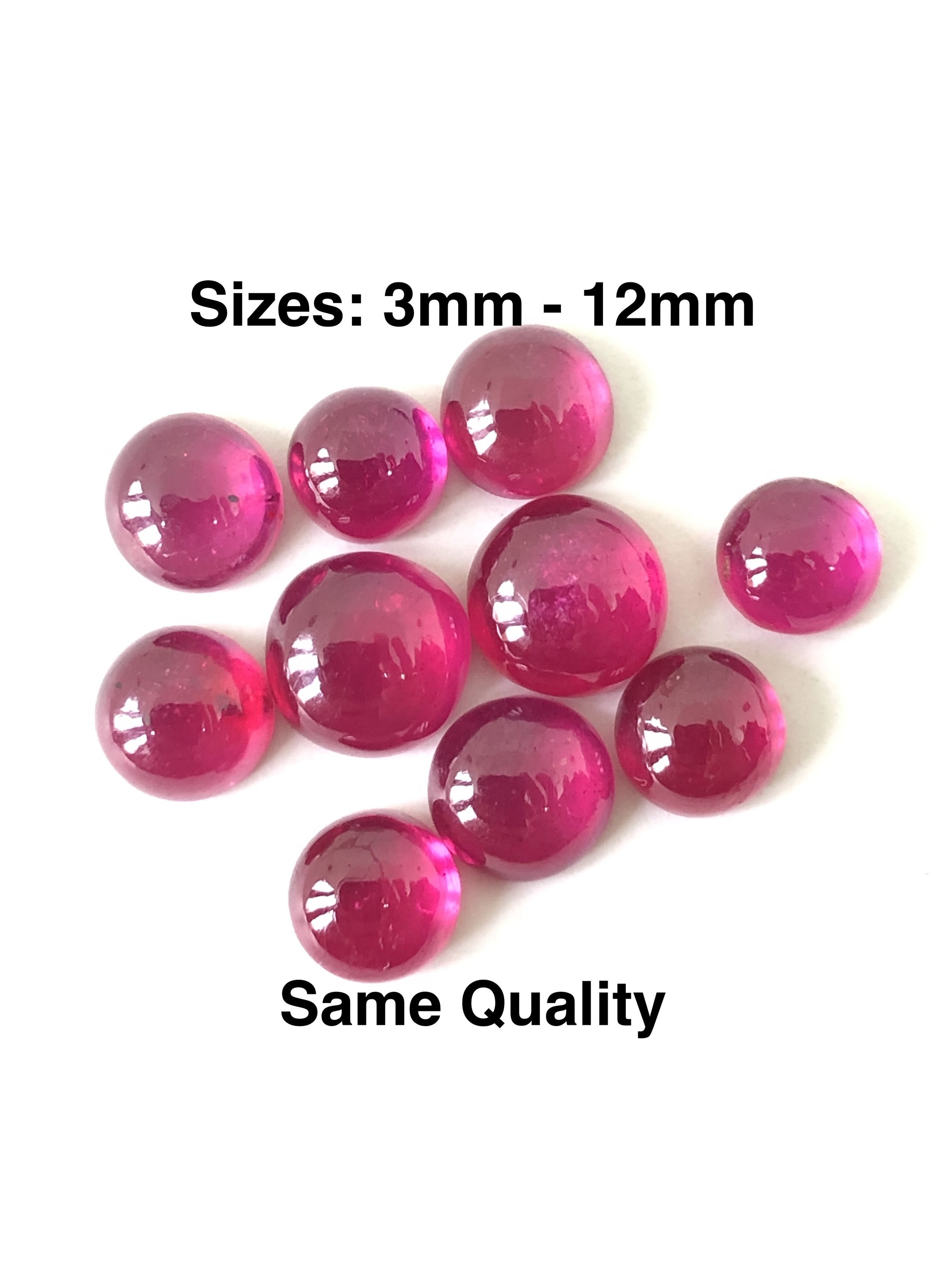 Ruby Round Cabochon Loose Gemstone Size 3mm, 4mm, 5mm, 6mm, 7mm, 8mm, 9mm, 10mm, 11mm & 12mm Top AAA Quality Best Seller Item Of Shop