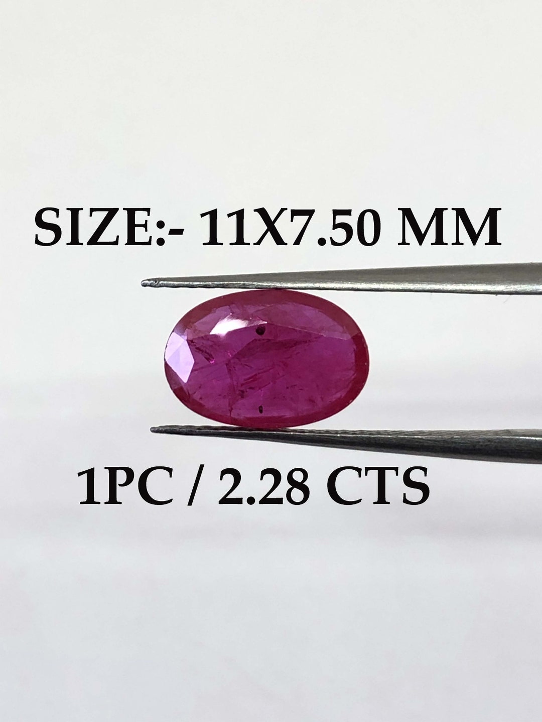 2.28 Carat Natural Ruby || Oval Shape || Size 11x7.50 Mm || Cut Faceted ...