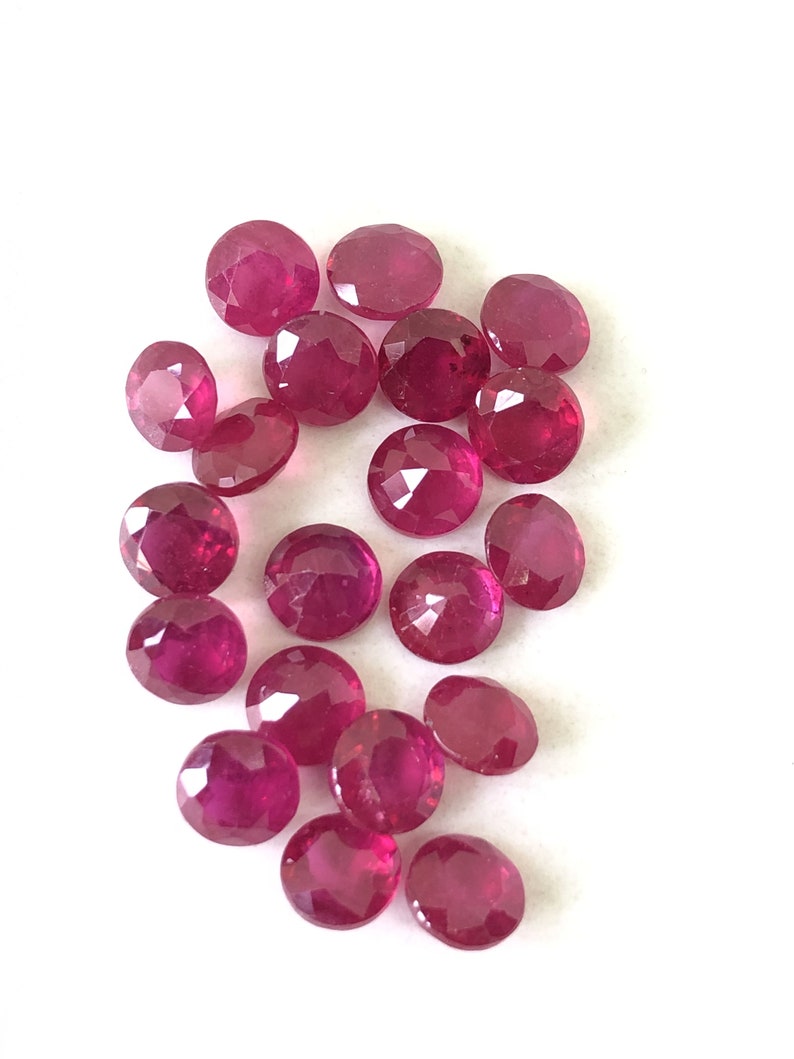Red Ruby Round Shape Cut Faceted Loose Gemstone Size 2mm, 3mm, 4mm, 5mm, 6mm, 7mm, 8mm, 9mm, 10mm, 11mm & 12mm Top Quality Best Seller Item image 7