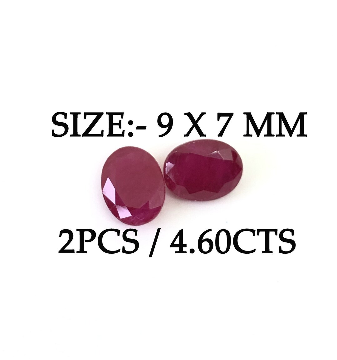 4.60 Ct Natural Pair Ruby Oval Shape Size 9x7 Mm Cut Faceted Matching ...