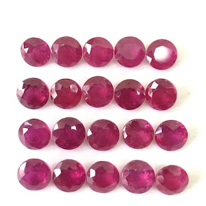 Red Ruby Round Shape Cut Faceted Loose Gemstone Size 2mm, 3mm, 4mm, 5mm, 6mm, 7mm, 8mm, 9mm, 10mm, 11mm & 12mm Top Quality Best Seller Item image 3
