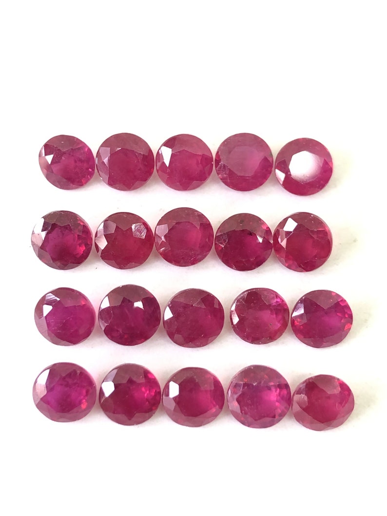 Red Ruby Round Shape Cut Faceted Loose Gemstone Size 2mm, 3mm, 4mm, 5mm, 6mm, 7mm, 8mm, 9mm, 10mm, 11mm & 12mm Top Quality Best Seller Item image 3