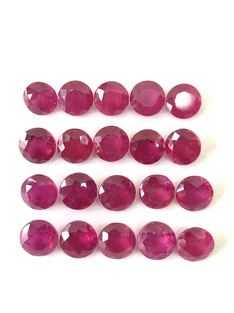 Red Ruby Round Shape Cut Faceted Loose Gemstone Size 2mm 3mm - Etsy