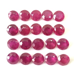 Red Ruby Round Shape Cut Faceted Loose Gemstone Size 2mm, 3mm, 4mm, 5mm, 6mm, 7mm, 8mm, 9mm, 10mm, 11mm & 12mm Top Quality Best Seller Item image 5