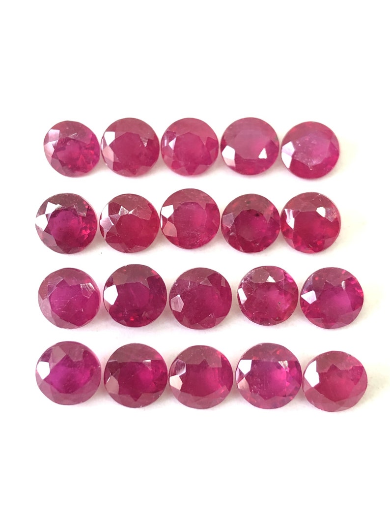 Red Ruby Round Shape Cut Faceted Loose Gemstone Size 2mm, 3mm, 4mm, 5mm, 6mm, 7mm, 8mm, 9mm, 10mm, 11mm & 12mm Top Quality Best Seller Item image 5