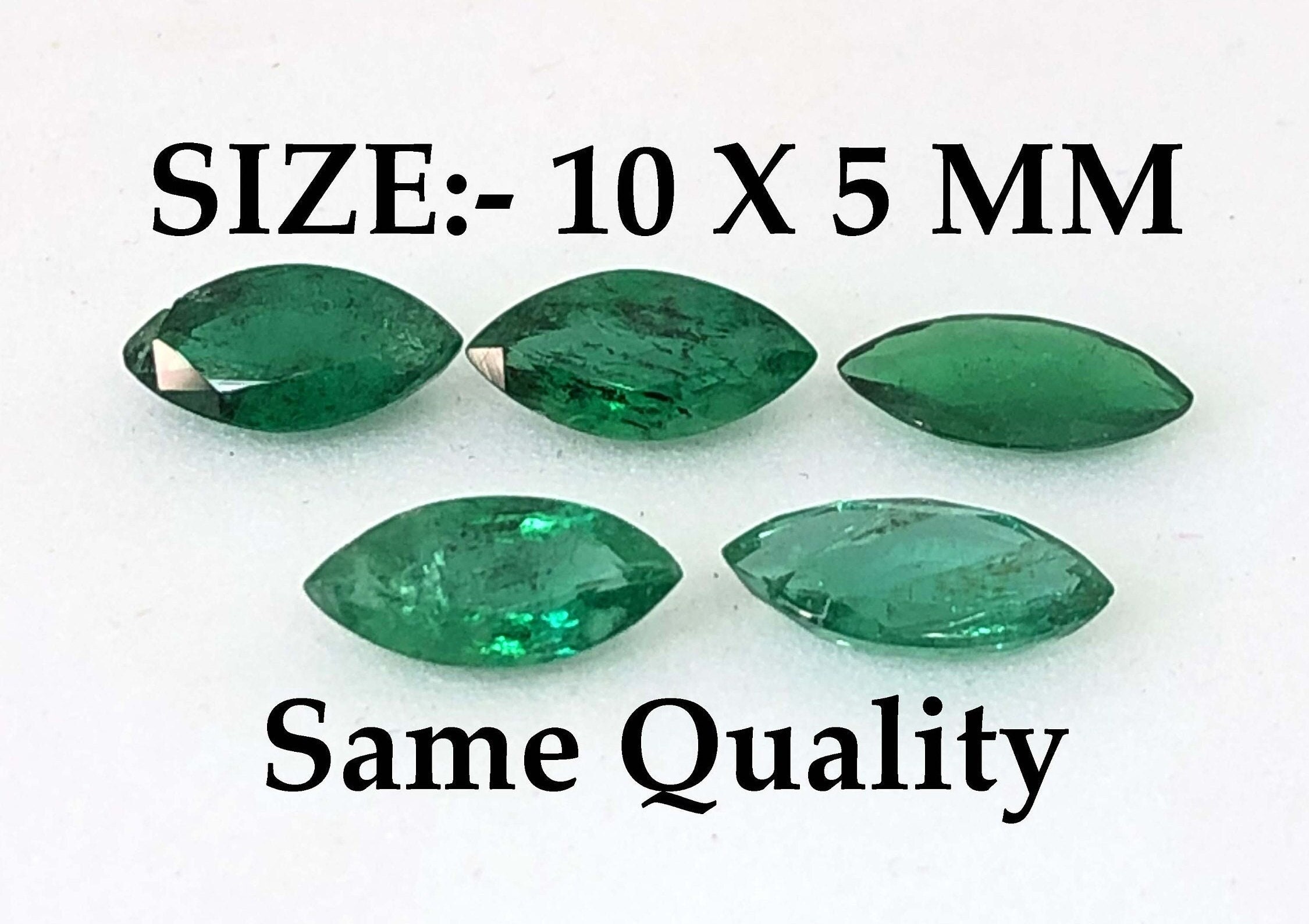 100%天然エメラルド # マーキスシェイプ # サイズ 10 x 5 mm 