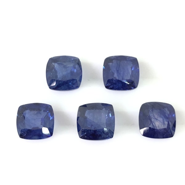 Blue Sapphire Cushion Shape Cut Faceted Size 3mm, 4mm, 5mm, 6mm, 7mm, 8mm, 9mm, 10mm, 11mm, 12mm Good Quality, Matching Stones, Best Seller