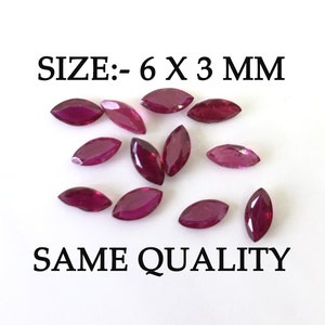 100% Natural Ruby ~Marquise Shape ~Size 6x3 mm ~Cut Faceted Loose Gemstone ~July Birthstone~ All Matching Ruby ~ Luster Ruby~ Untreated Ruby