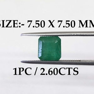 2.60 Ct Genuine Emerald Octagon Cut Size 7.5x7.5 mm Cut Loose Gemstone Good Quality Clean Surface Emerald For Ring Pendant-Wholesale Shop