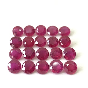 Red Ruby Round Shape Cut Faceted Loose Gemstone Size 2mm, 3mm, 4mm, 5mm, 6mm, 7mm, 8mm, 9mm, 10mm, 11mm & 12mm Top Quality Best Seller Item image 4