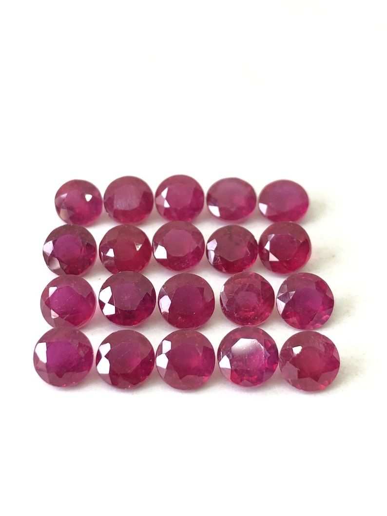 Red Ruby Round Shape Cut Faceted Loose Gemstone Size 2mm, 3mm, 4mm, 5mm, 6mm, 7mm, 8mm, 9mm, 10mm, 11mm & 12mm Top Quality Best Seller Item image 4