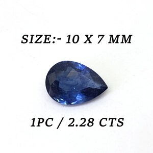 2.28 Ct Blue Sapphire – Pear Cut 10x7mm Faceted – Precious Gemstone – Blue Sapphire Loose for Jewelry – Sapphire  Jewelry making gemstone