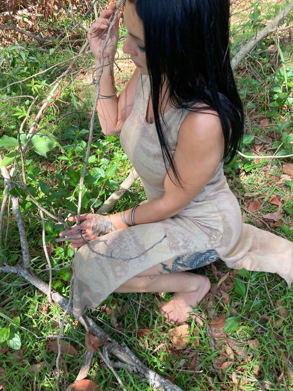 The Goddess Dress~ Bohemian hippie dress, Natural