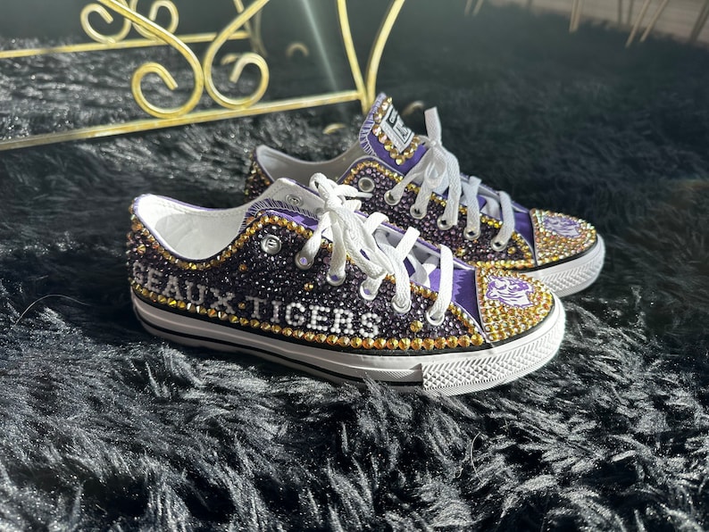 Rhinestones Shoes, Bling Sneakers, Sparkle Shoes, College Team, Sports ...