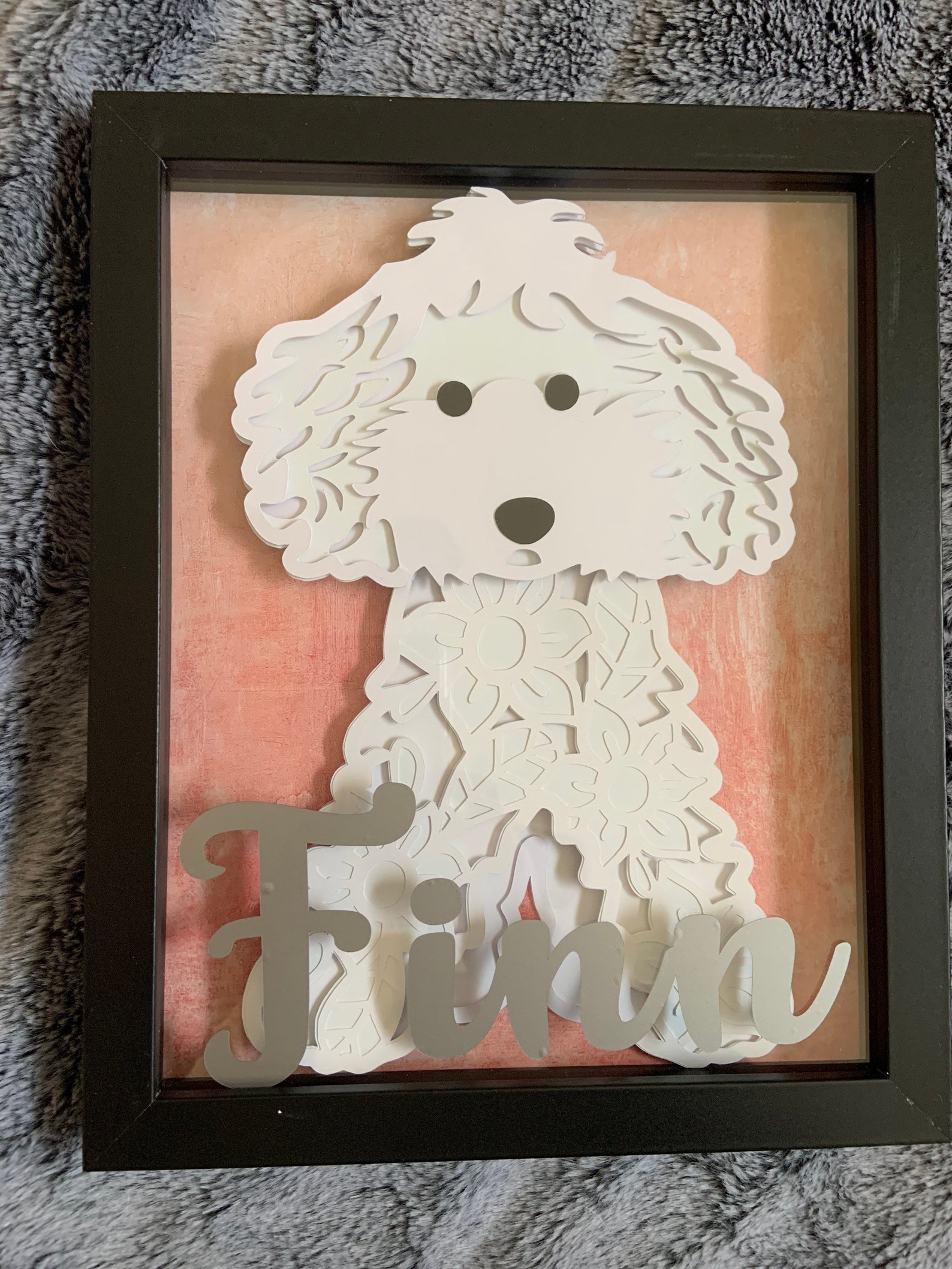 Layered Dog Shadow Box with Name Etsy
