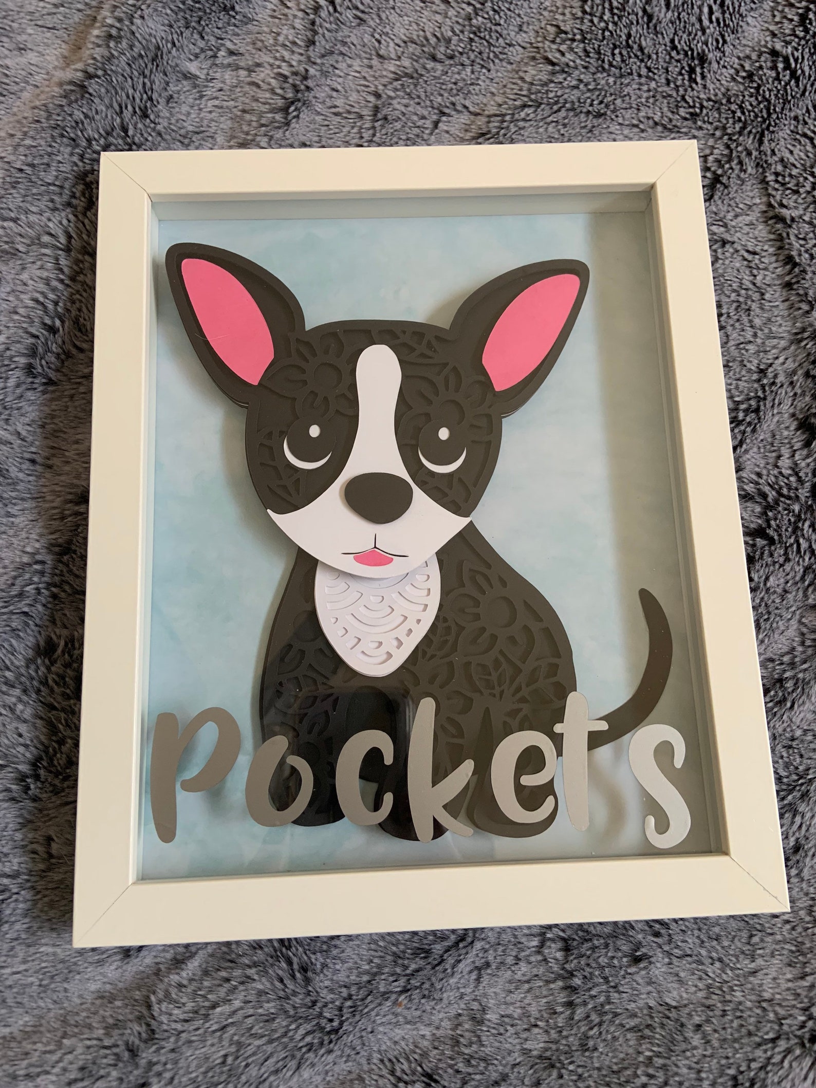 Layered Dog Shadow Box with Name Etsy