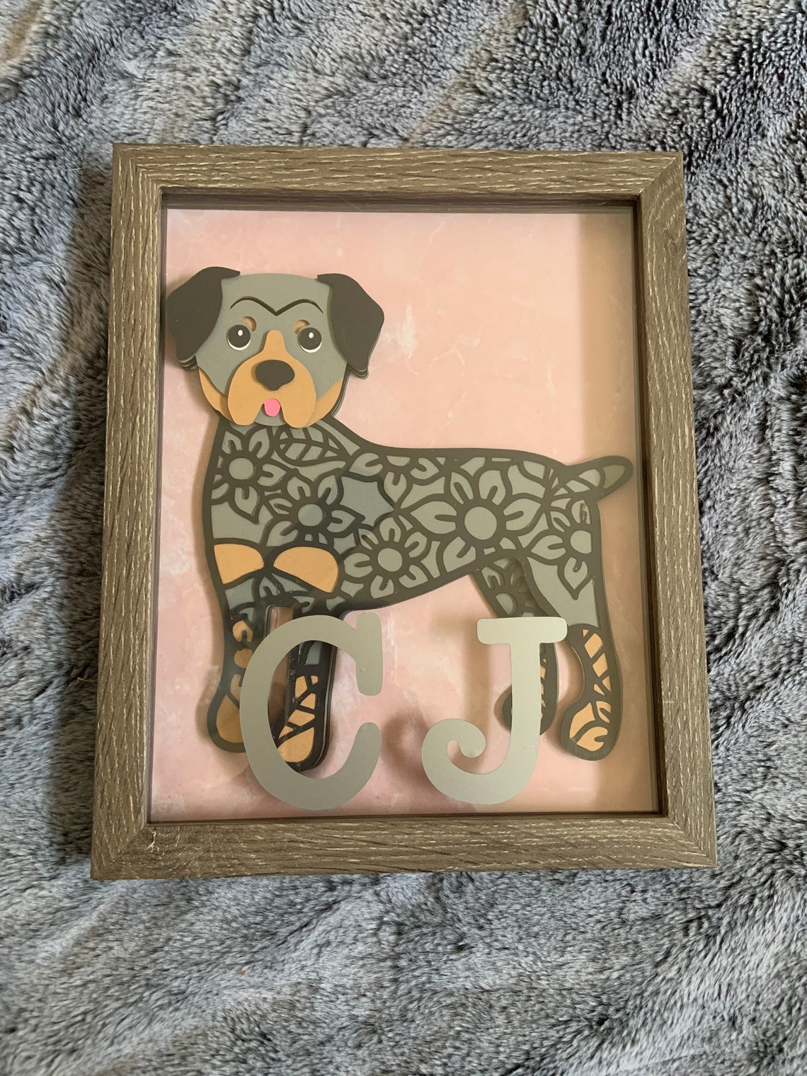 Layered Dog Shadow Box with Name Etsy