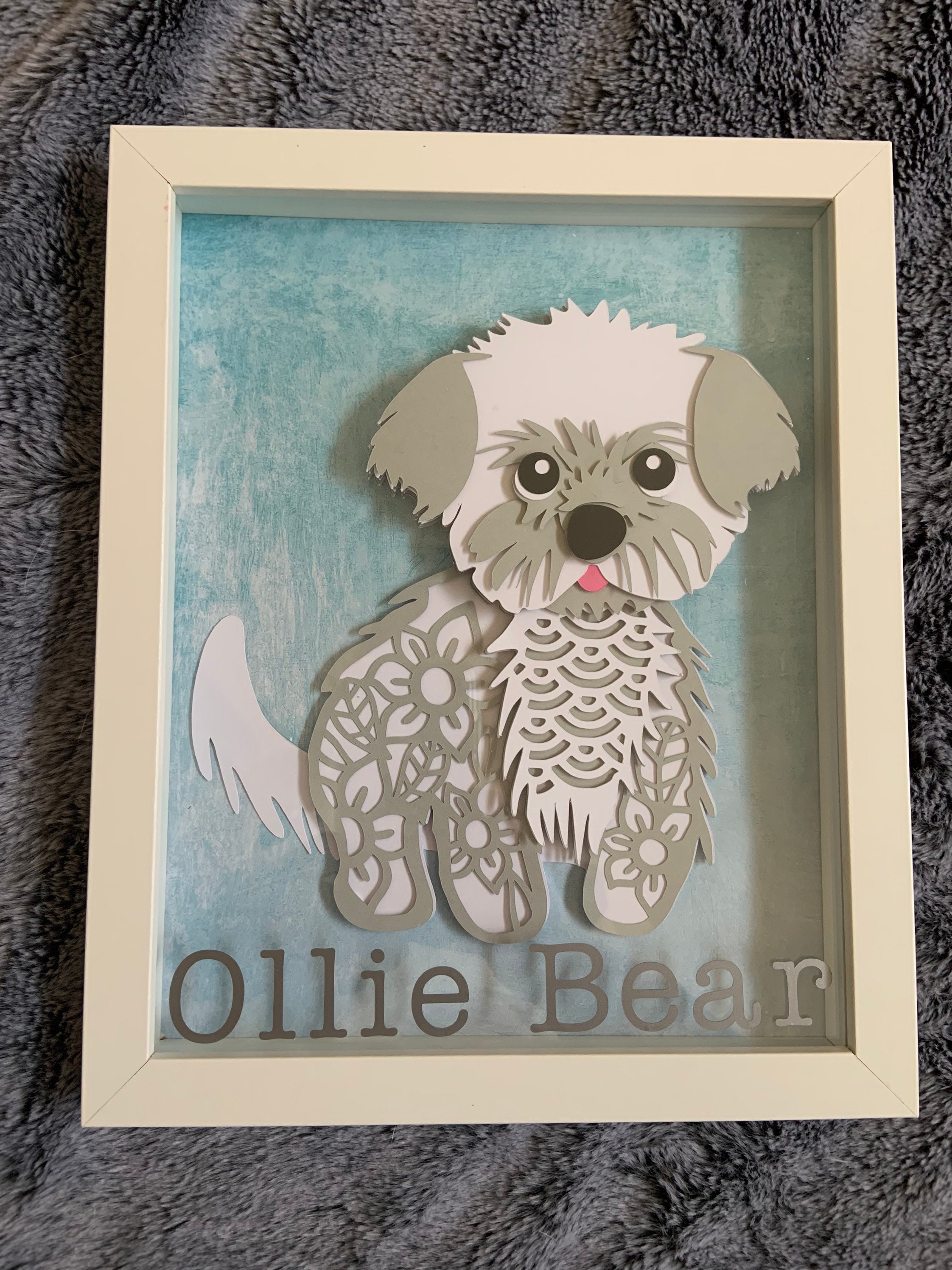 Layered Dog Shadow Box with Name Etsy