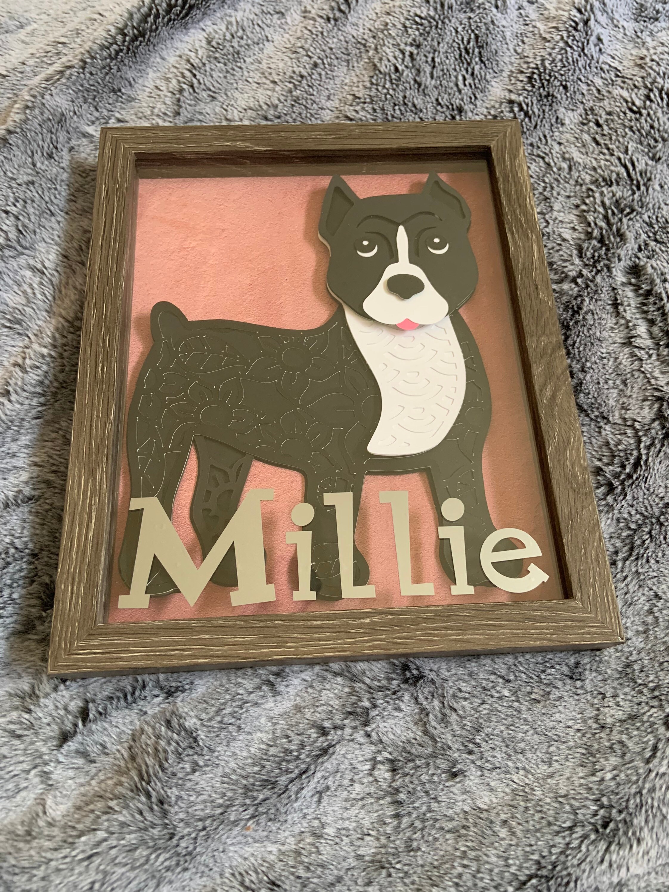 Layered Dog Shadow Box with Name Etsy