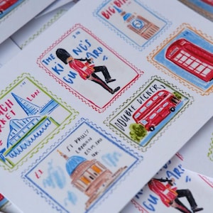 London Landmarks Postcard | London Stamps | British Postcrossing, Happy Snail Mail, Europe Travel, England Art