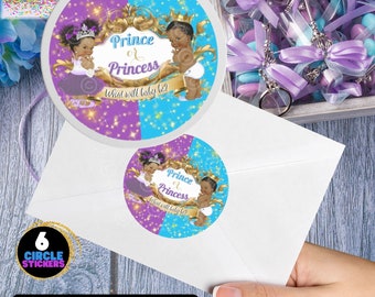 Klistermärken med kungliga afrikanska könsavslöjanden: Prins- och prinsessfestgåvor