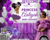 Elegant Royal African Princess Purple Baby Shower, Royal Birthday