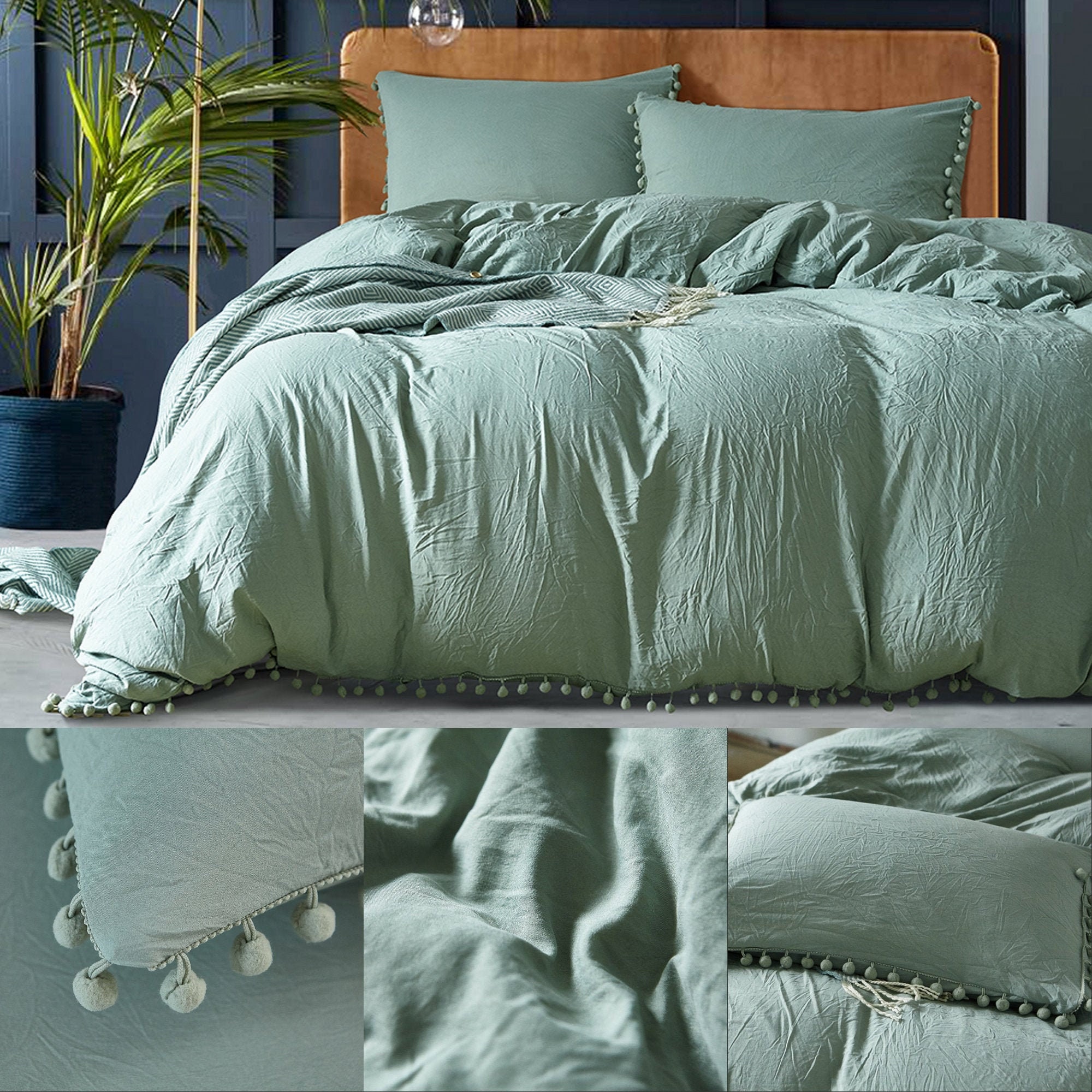 Elegant Mint Green Quilt Duvet Cover SetDoona Cover Twin Etsy