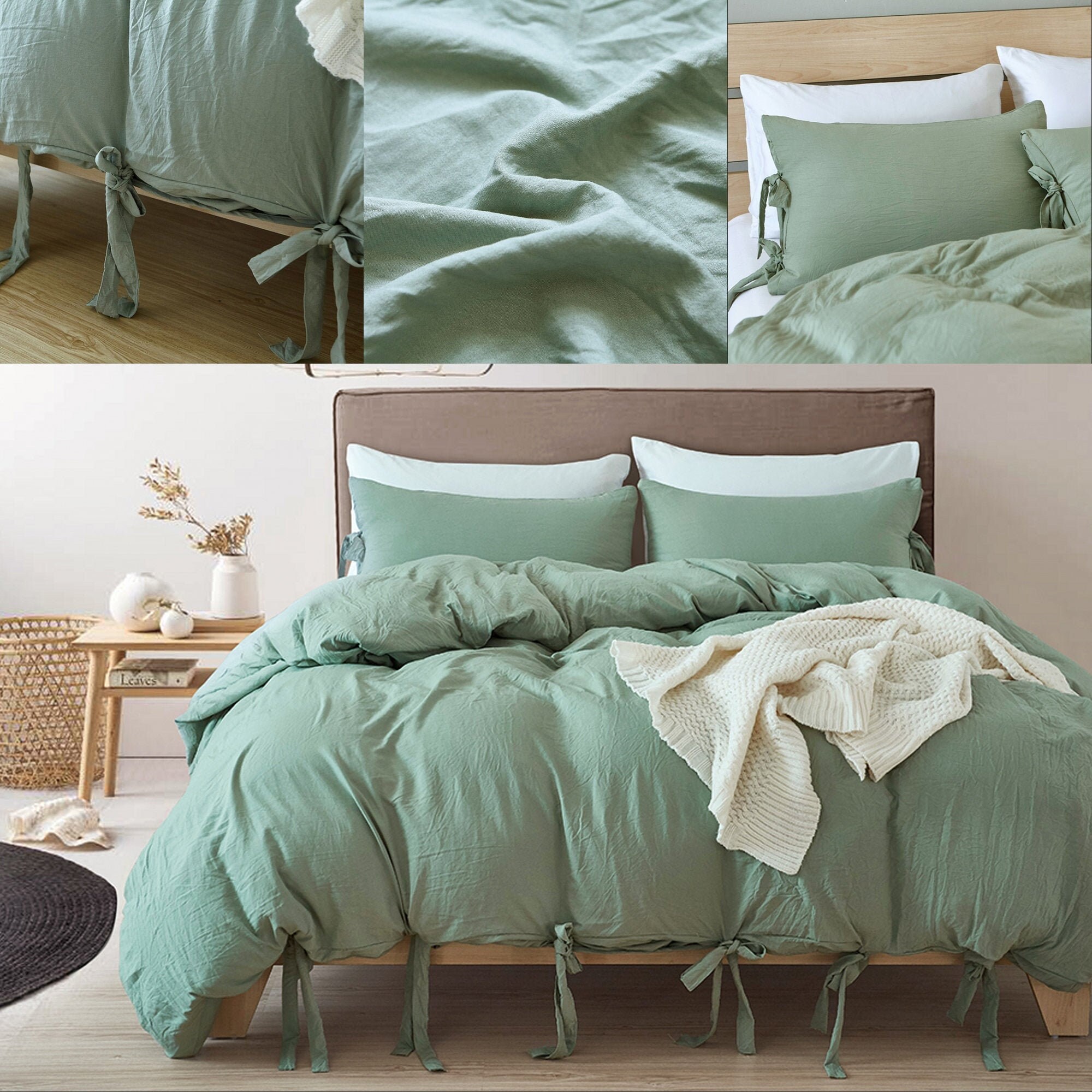 Pastel Green Quilt Duvet Cover SetBed Cover Twin Queen Etsy