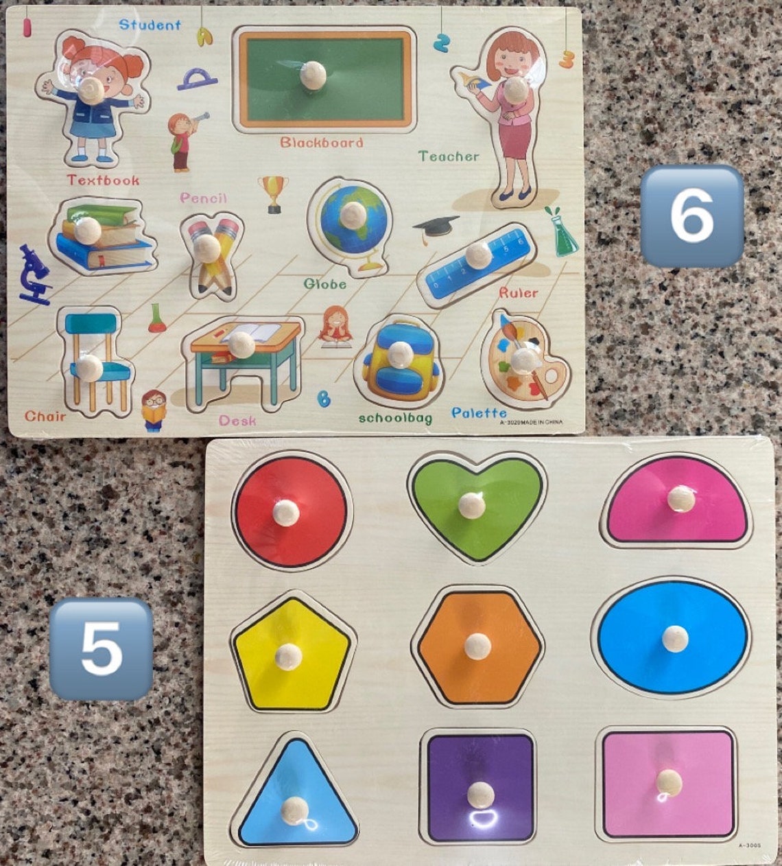 Wooden Peg Puzzle Etsy