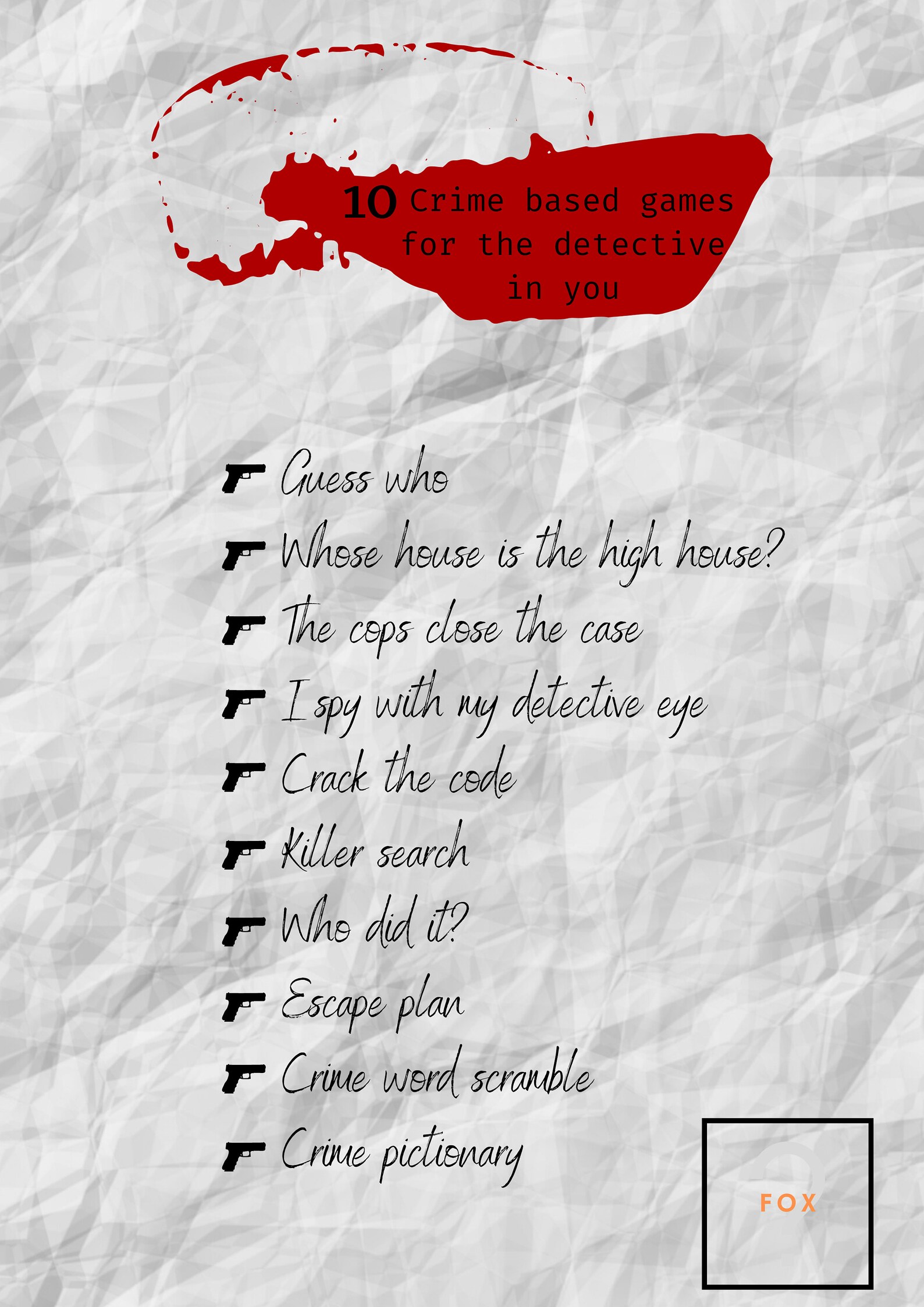 Crime games and Detective work A4 Printable Puzzles Escape | Etsy