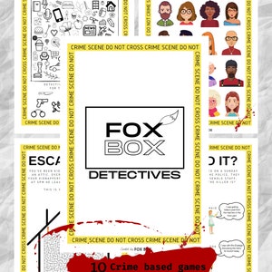 CRIME ACTIVITY BOOK Games Colouring in Detective work Puzzles Riddles True Crime Adult games party games night image 5