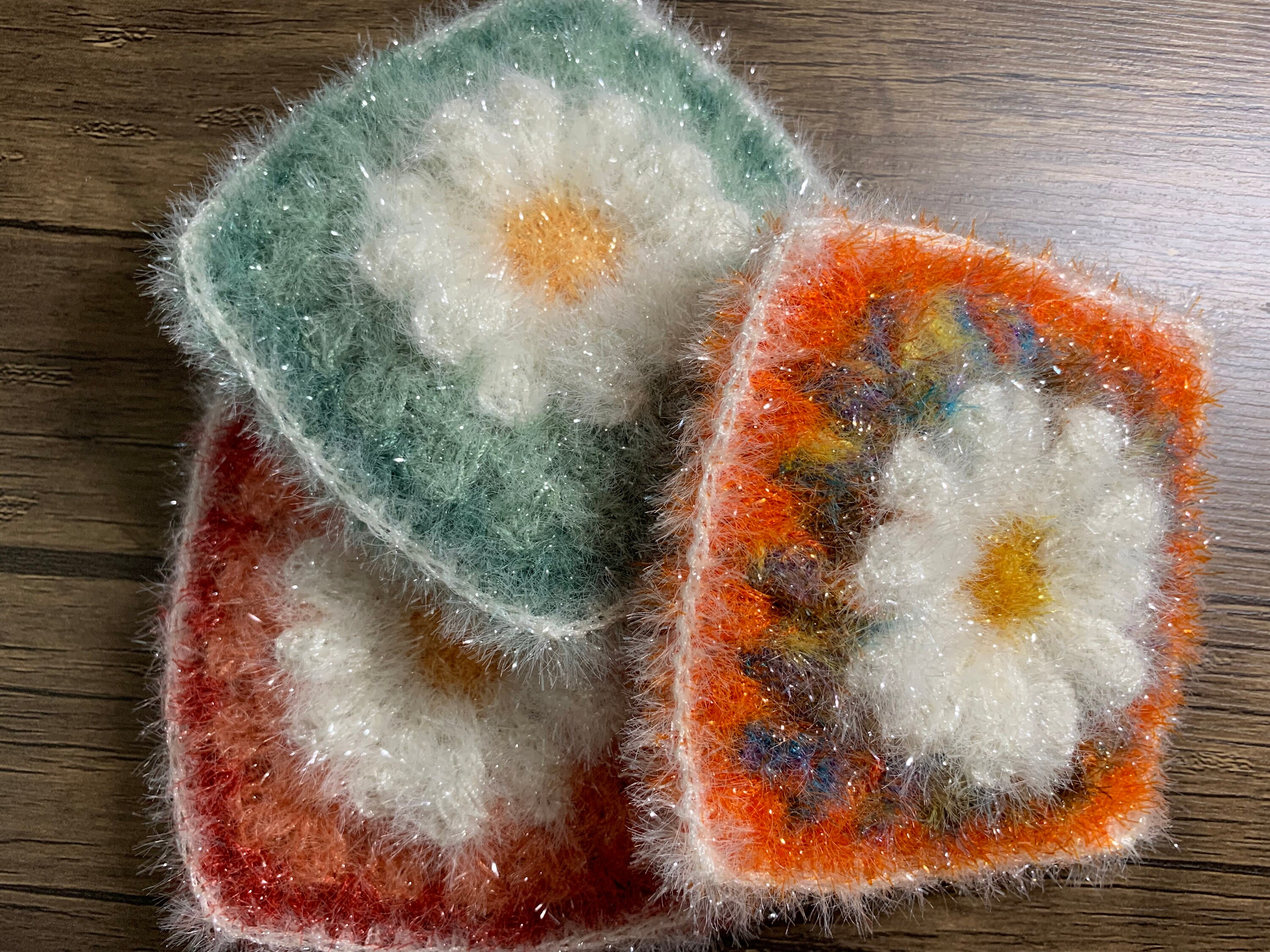 Scrubbies - Large Square Flower 5.5" (Random Colors)