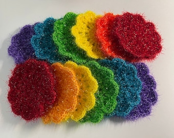 Scrubbies - Thin but tough enough (Rainbow colors -Set of 6)