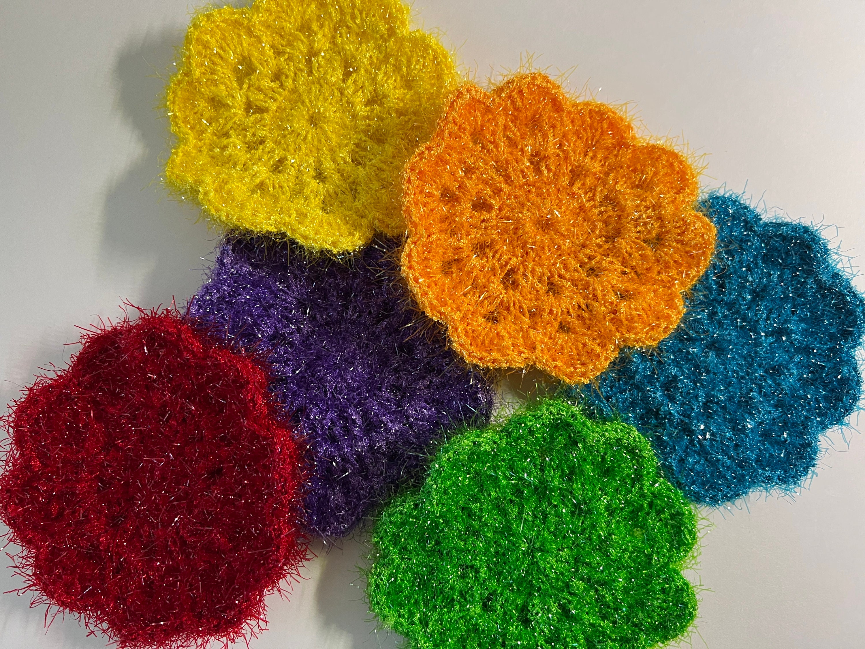 Scrubbies Thin but Tough Enough rainbow Colors set of 6 Etsy