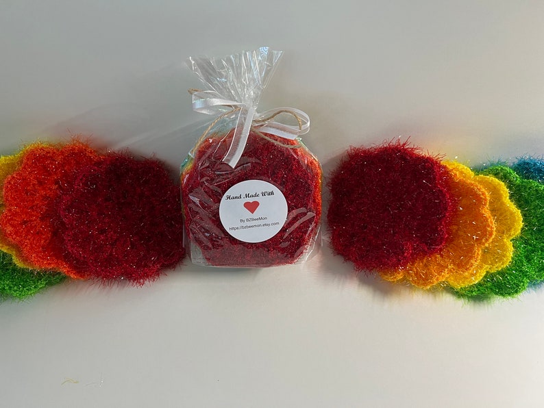 Scrubbies Thin but Tough Enough rainbow Colors set of 6 Etsy