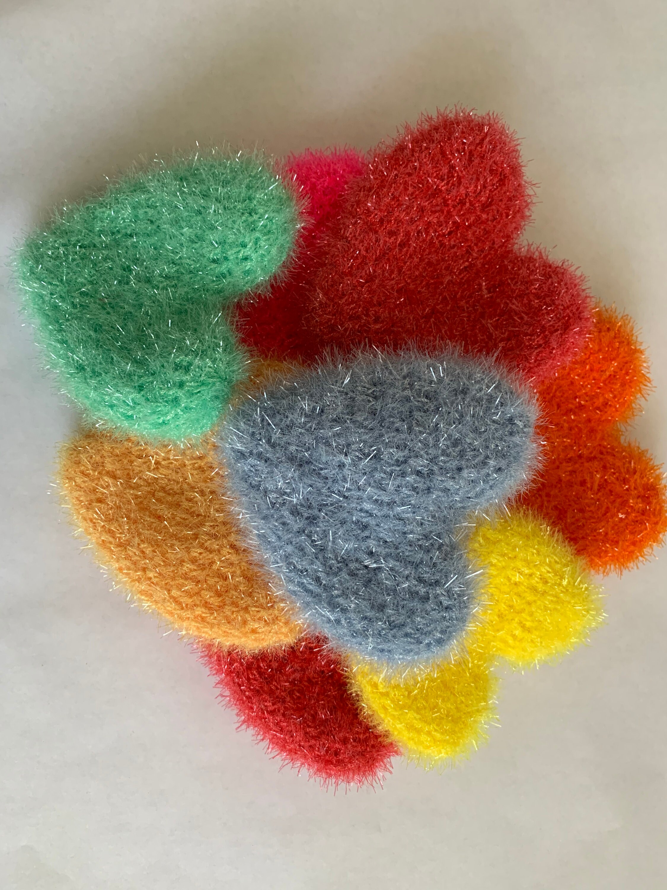 Scrubbies Hearts 3 of Assorted Colors H052017 - Etsy