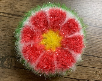 Set of 2 Scrubbies -Round Flower (Random Colors)