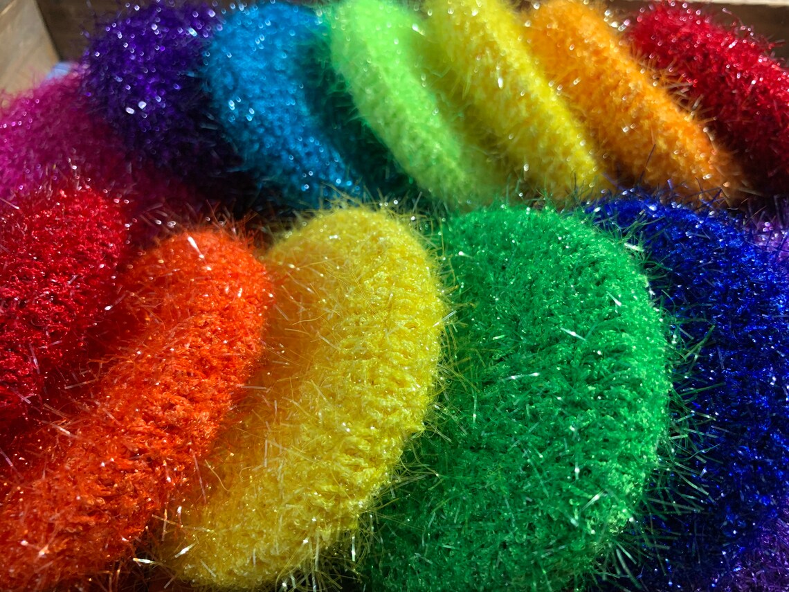 Scrubbies Small but Tough rainbow Colors set of 7 Etsy