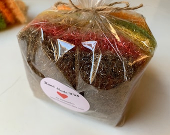 Scrubbies -Square,  Fall Colors (Set of 7)