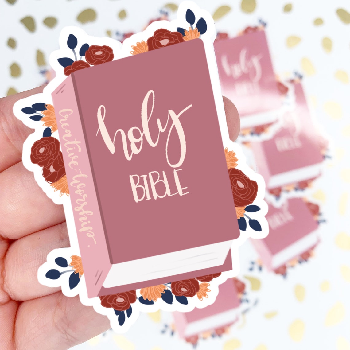 STICKER HOLY BIBLE Floral Waterproof Vinyl Decal Bible Etsy