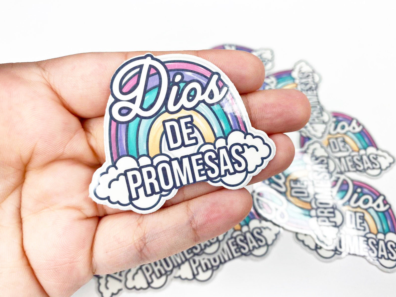 STICKER Dios de Promesas ESPAÑOL RAINBOW | Etsy