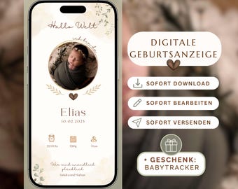 Gender Reveal Video - Customizable Canva Template - Animated Gender Reveal Video to instantly download & send via WhatsApp