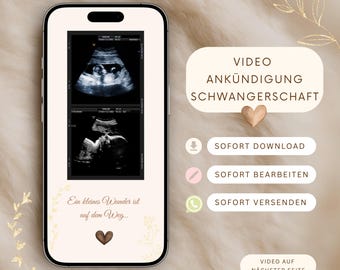 Gender Reveal Video - Customizable Canva Template - Animated Gender Reveal Video to instantly download & send via WhatsApp