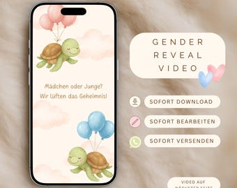 Gender Reveal Video - Customizable Canva Template - Animated Gender Reveal Video to instantly download & send via WhatsApp